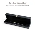 Premium dark blue PU leather jewelry gift box for bracelets with snap button closure - Bracelet Box (LOV Jewelry Box) / Dark Blue