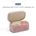 Portable pink velvet jewelry organizer box for rings and earrings, mini travel case - Pink Small (Velvet) / S