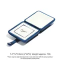 Premium blue velvet ring jewelry box with snap button closure and luxury white lining - Ring Box (Pouch Button) / Sapphire Blue