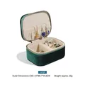 Premium large green velvet portable jewelry box for rings and necklaces, 9x6.7x4.8cm - Dark Green Large (Velvet) / L