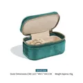 Small green velvet portable jewelry storage box for rings and necklaces 8.5x4.5cm - Dark Green Small (Velvet) / S