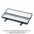 Elegant navy blue velvet long jewelry box for bracelets with snap button closure - Bracelet Box (Pouch Button) / Sapphire Blue
