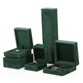 Scatole portagioie premium in velluto verde scuro per anelli, collane e bracciali - Scatola per anelli / Verde Scuro
