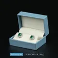 Blue textured leatherette earring storage box packaging size 7.5x5.0x3.5cm for jewelry - Earring Box / 7.5x5.0x3.5cm / Sky Blue