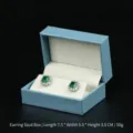 Elegante scatola per gioielli in carta testurizzata azzurra per orecchini, 7,5x5 cm - Scatola per Orecchini / 7.5x5.0x3.5cm / Celeste