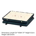 Professional dark green jewelry display tray with slots for pendants and necklaces - Navy Exterior Beige Interior Pendant Box / 24*19*4.5cm