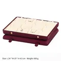 Professional burgundy jewelry display tray organizer with 12 slots for necklaces - Red Exterior Beige Interior Pendant Box / 24*19*4.5cm
