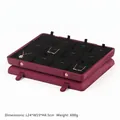 Large capacity jewelry display tray in burgundy finish for necklaces and pendants - Red Exterior Black Interior Pendant Box / 24*19*4.5cm