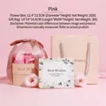 Elegantes rosa Rosen-Schmuckkästchen-Set inklusive passender Geschenktüte und Grußkarte. - Universalbox für Ring Ohrring Halskette / Rosa