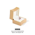 Elegant brushed PU leather ring storage box in champagne gold, size 6.5x6.5x4.8cm - Ring Box / Gold
