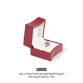 Elegant red brushed PU leather ring jewelry box with white interior - Ring Box / Burgundy