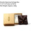 Boîte à bijoux dorée vintage haut de gamme avec design ajouré et pochette satin - Boîte Double Porte Heritage Dorée Ajourée / 11.5x11.5x5.9cm