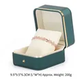 Elegante dunkelgrüne PU-Leder-Schmuckschatulle mit Goldrand für Armbänder und Uhren - Uhren- und Armbandbox / Dunkelgrün