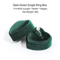 Scatola per gioielli in velluto verde scuro a forma di cuore per un singolo anello - Scatola per anello singolo / 5*5*4CM / Verde Scuro