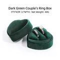 Scatola per fedi nuziali a cuore in velluto verde scuro - Scatola per Coppia di Anelli / 5*5*4CM / Verde Scuro