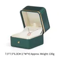 Premium Schmuckschatulle aus dunkelgrünem PU-Leder mit Goldrand für Halsketten und Anhänger - Anhängerbox / Dunkelgrün