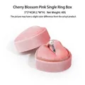 Elegante scatola per anelli in velluto rosa a forma di cuore per gioielli e regali - Scatola per anello singolo / 5*5*4CM / Rosa