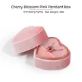 Elegant heart-shaped pink velvet pendant box for jewelry storage and gift display - Pendant Box / 5*5*4CM / Pink