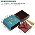 Vintage heritage jewelry box set including turquoise drawer box and brown silk pouch - Royal Blue Tassel Heritage Box / 11.5x11.5x4.5cm