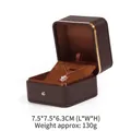 Elegante braune PU-Leder-Schmuckschatulle mit Goldrand und abgerundeten Ecken für Geschenke - Anhängerbox / Kaffeebraun