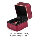 Rote PU-Leder-Schmuckschatulle mit Goldrand für Anhänger und Ringe - Anhängerbox / Burgunderrot
