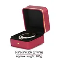 Rote Schmuckschatulle aus PU-Leder mit Goldrand und schwarzem Samtfutter für Armbänder - Snap Bracelet Box / Burgunderrot