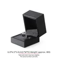 Elegante scatola per anelli in pelle PU spazzolata nera custodia per fidanzamento - Scatola per anello singolo / 6.0x6.5x5.0cm / Nero