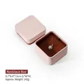 Premium pink PU leather necklace jewelry gift box with lid and base lid design - Necklace Box / Pink