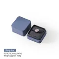 Premium square blue PU leather ring gift box with top and bottom lid, 6.2cm cube - Ring Box / Blue