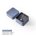Premium blue PU leather necklace gift box with gray plush interior, 8.7x8.4x7.5cm - Necklace Box / Blue