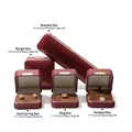 Professional octagonal red PU leather jewelry box set for rings pendants and bangles - Ring Box / Burgundy