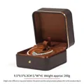 Luxuriöse braune PU-Leder Schmuckschatulle mit Goldrand und Schlangen-Armband-Etui - Schnappverschluss-armbandbox / Kaffeebraun