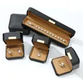 Premium black octagonal PU leather jewelry display boxes for rings and necklaces - Black