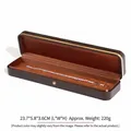 Eleganter brauner PU-Leder Armband-Schmuckkasten mit Goldrand und weicher Polsterung - Lange Armbandbox / Kaffeebraun