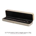 Premium Armbandbox aus PU-Leder mit Goldrand und schwarzem Samt-Innenfutter - Lange Armbandbox / Gold