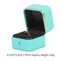 Luxuriöse türkisfarbene PU-Leder-Schmuckschatulle mit Goldrand für Ringe und Geschenke - Ringbox / Tiffany-Blau