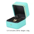 Türkis PU Leder Schmuckschatulle mit Goldrand für Halsketten und Anhänger - Anhängerbox / Tiffany-Blau