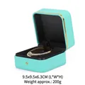 Premium-Schmuckschatulle aus türkisfarbenem PU-Leder mit Goldrand für Armbänder 9,5 cm - Schnappverschluss-armbandbox / Tiffany-Blau