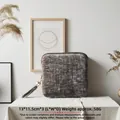 Elegant square grey fabric jewelry organizer bag featuring a decorative tassel zipper - Textured / Single Layer (13x11.5x3cm) / Mist Grey