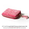 Compact pink velvet jewelry organizer pouch with tassel and durable golden zipper - Paper Box + PP Bag Packaging / Pink