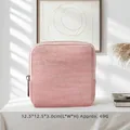 Compact square pink velvet jewelry storage pouch with gold zipper 12.5x12.5cm for travel - Glitter Finish / Single Layer (12.5x12.5x3cm) / Pink