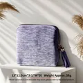 Compact purple fabric jewelry organizer pouch with tassel zipper for travel storage - Zipper Tassel Style / Lavender