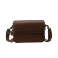 Vintage brown small square bag for women with Tommy Knight brand detail - Vintage Minimalist Small Square Bag / Brown