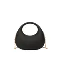 Moderne minimalistische mattschwarze Abendtasche aus Acryl mit abnehmbarer Goldkette - Schwarz