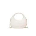 Modische elfenbeinweiße Acryl-Handtasche mit eleganter goldener Metallkette für Damen. - Weiß