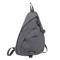 Minimalistische dunkelgraue Umhängetasche strapazierfähige Brusttasche für Damen und Herren - Grau
