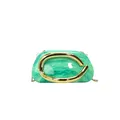 Vintage green marble acrylic evening clutch with a gold metal handle and chain strap - Green