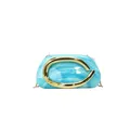 Blue marble pattern evening clutch bag with elegant gold metal handle and chain - Blue