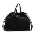 Minimalistische schwarze Nylon-Beuteltasche mit Kordelzug für den Outdoor-Sport - Schwarz