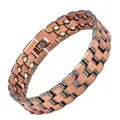 Magnetisches Kupferarmband mit antiker Oberfläche und geometrischem Gitterdesign - Gitterform / Antikes Rotkupfer